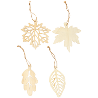 Hanging Wooden Leaves: Pack of 4