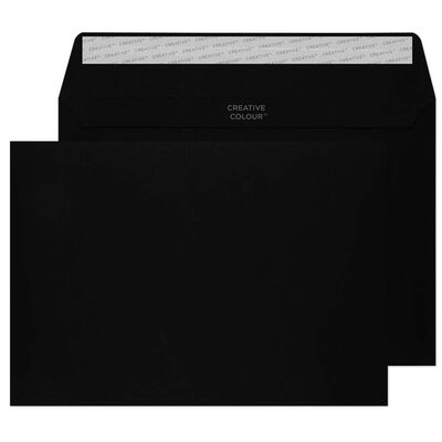 Black C5 Wallet Self Seal Envelopes: Pack of 25 image number 1