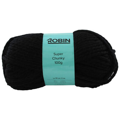 Robin Super Chunky: Black Yarn 100g image number 1