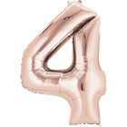 34 Inch Light Rose Gold Number 4 Helium Balloon image number 1