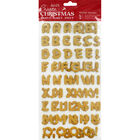 Gold Glitter Letters Thick Christmas Stickers image number 1