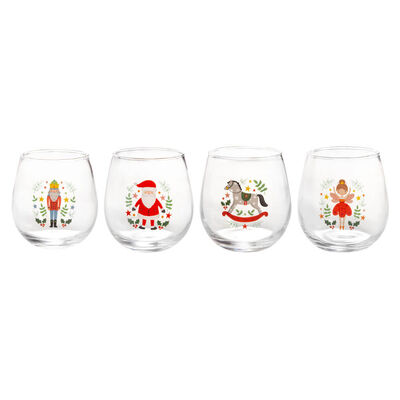 Santa & The Nutcracker Drinking Glasses: Set of 4 image number 2