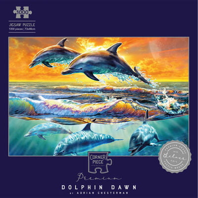 Dolphin Dawn 1000 Piece Silver-Foiled Premium Jigsaw Puzzle image number 1