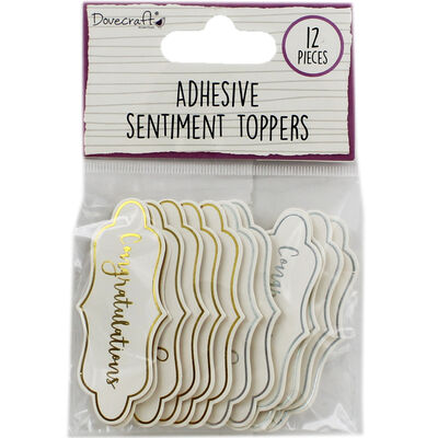 Dovecraft Essentials Die Cut Toppers - Congratulations - 12 Pack image number 1