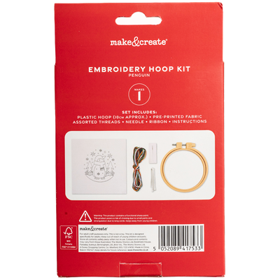 Mini Embroidery Hoop Kit: Penguin image number 3