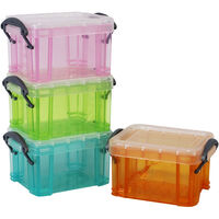 Really Useful Small Plastic Coloured Storage Boxes - Pack of 4