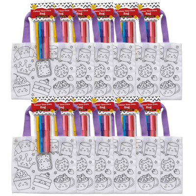 Colour Your Own Cute Food Bag: Pack of 12 image number 1