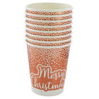 Rose Gold Foil Dot Merry Christmas Paper Cups - 8 Pack image number 1