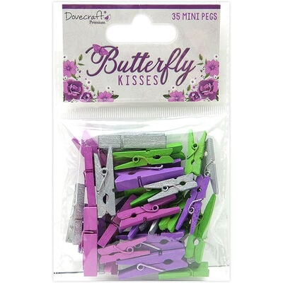 Dovecraft Premium Butterfly Kisses Mini Pegs - Pack of 35 image number 1
