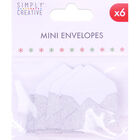Silver Mini Glitter Envelopes - 6 Pack image number 1