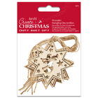 Christmas Angel in a Star Wooden Hanging Decorations: Pack of 6 image number 1