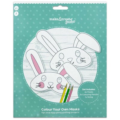 Colour Your Own Bunny Masks: Pack of 6 image number 1