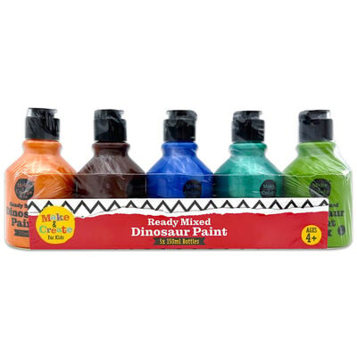 Kids Ready Mixed Dinosaur Paint: Pack of 5 image number 1