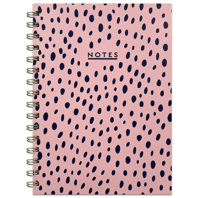 A5 Wiro Pink & Navy Spot Notebook image number 1