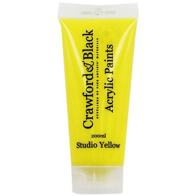 Studio Yellow Acrylic Paint: 200ml image number 1