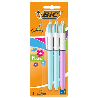 Bic Fun 4 Colours Pen: Pack Of 3 image number 1