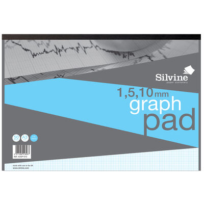 Silvine A3 Graph Paper: 1-5-10mm image number 1