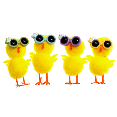 Chicks with Sunglasses Bonnet Decorations: Pack of 4 image number 1