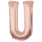 34 Inch Light Rose Gold Letter U Helium Balloon image number 1