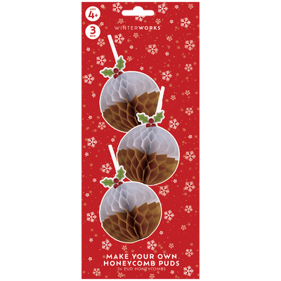 Make Your Own Christmas Honeycomb Hanging Puds image number 1