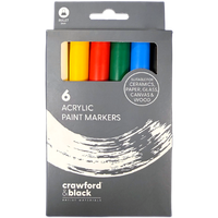 Crawford & Black Acrylic Paint Markers: Pack of 6