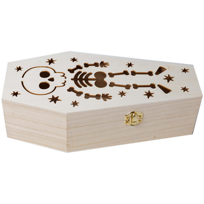 Halloween Wooden Laser Cut Coffin Box image number 1
