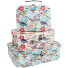 Floral Bird Storage Suitcases - Set Of 3 image number 1