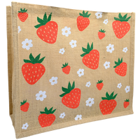 Jute Strawberry Shopper Bag