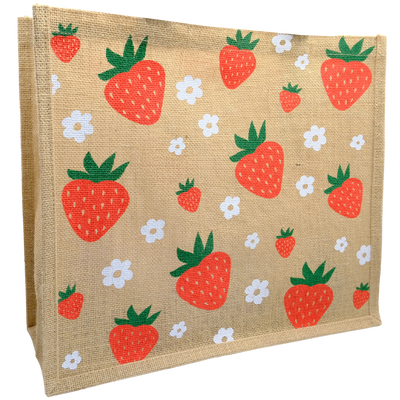 Jute Strawberry Shopper Bag image number 1