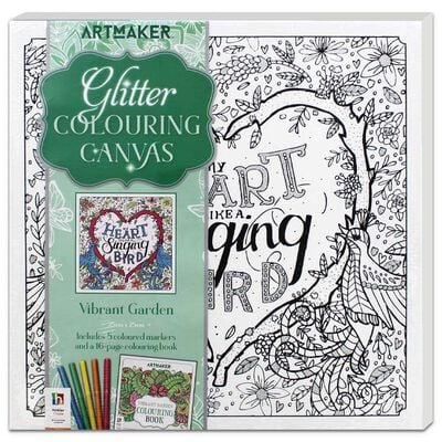 Vibrant Garden: Glitter Colouring Canvas image number 1