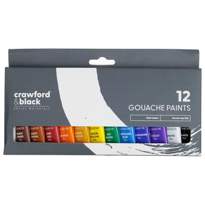 Crawford & Black Gouache Paints: Pack of 12 image number 1