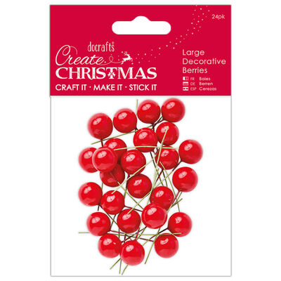 Red Decorative Berries: Pack of 24 image number 1