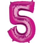 34 Inch Pink Number 5 Helium Balloon image number 1
