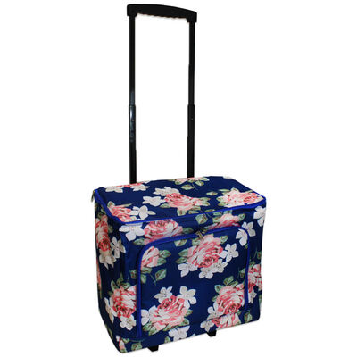 Navy Floral Craft Trolley Bag image number 4