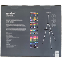 Crawford & Black Complete Art Studio with Easel: 200 Piece Set