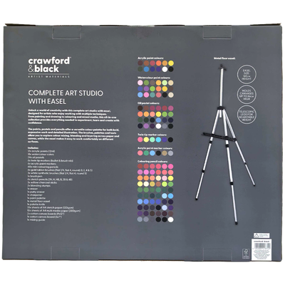 Crawford & Black Complete Art Studio with Easel: 200 Piece Set image number 2
