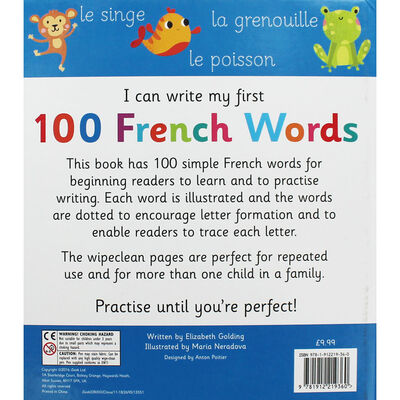 Write and Wipe - 100 Simple French Words image number 3