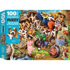 100-Piece Children's Fuzzy Jigsaw: Animal Mayhem image number 1