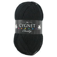 Cygnet Chunky Black Yarn: 100g