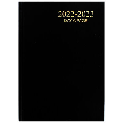 A5 Black 2022-2023 Day a Page Academic Diary image number 1