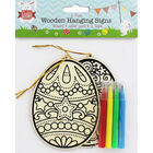 Colour Your Own 2 Easter Wooden Hanging Signs - Assorted image number 1