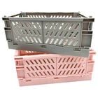 Grey and Pink Foldable Storage Crates: Pack of 2 image number 1