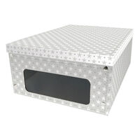 Grey White Star Under Bed Collapsible Storage Box