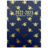 A5 Navy Bees 2022-2023 Day to View Academic Diary