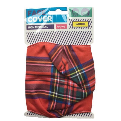Red Tartan Reusable Face Covering image number 1