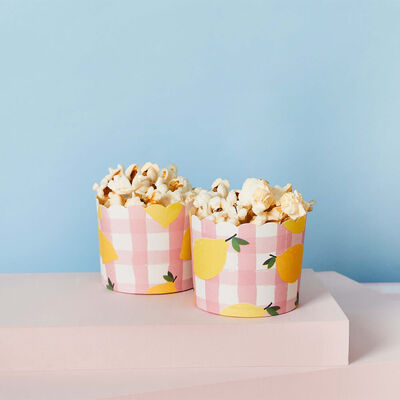 Gingham & Lemon Paper Food Cups: Pack of 12 image number 2
