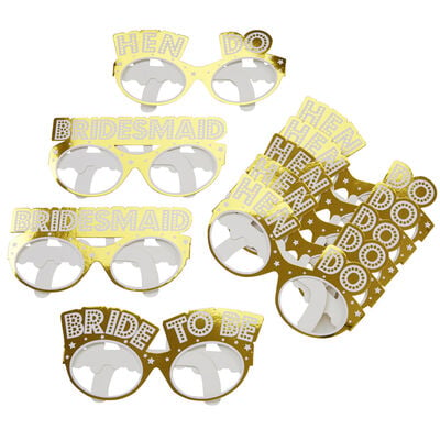 Gold Hen Do Party Glasses - 9 Pack image number 3