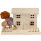 Wooden House with Pom Poms image number 1