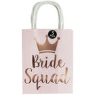 Baby Pink Bride Squad Paper Gift Bags - Pack of 5 image number 1
