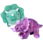 Playworks Hugs and Snugs Dino and Triceratops Dinosaur Plush Bundle image number 1